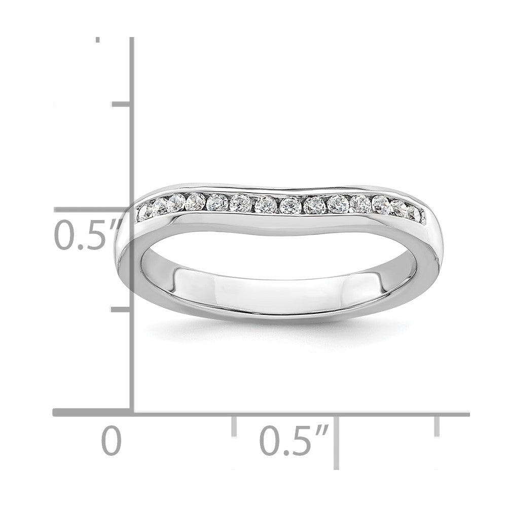 14k White Gold Real Diamond Wedding Band