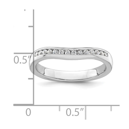 14k White Gold Real Diamond Wedding Band