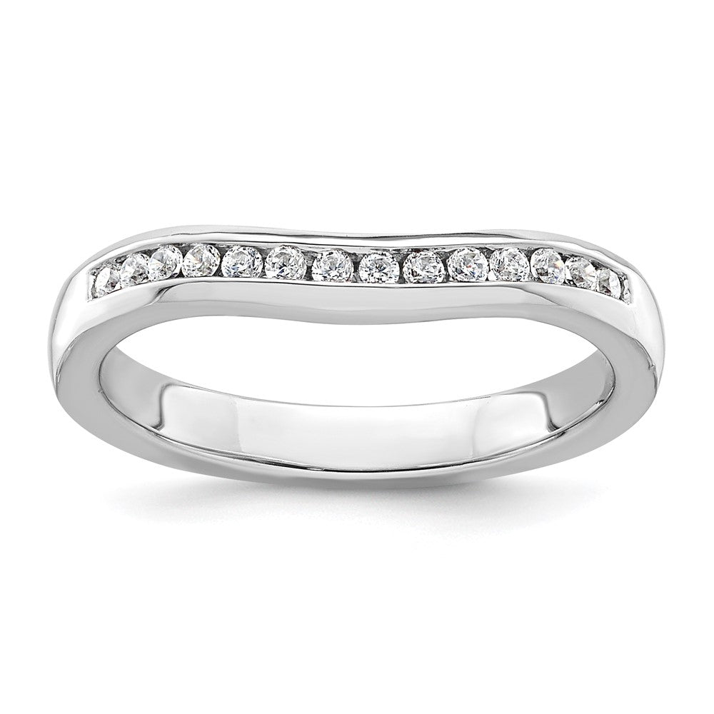 14k White Gold Real Diamond Wedding Band