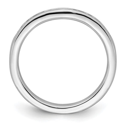 0.17ct. CZ Solid Real 14k White Gold Wedding Wedding Band Ring