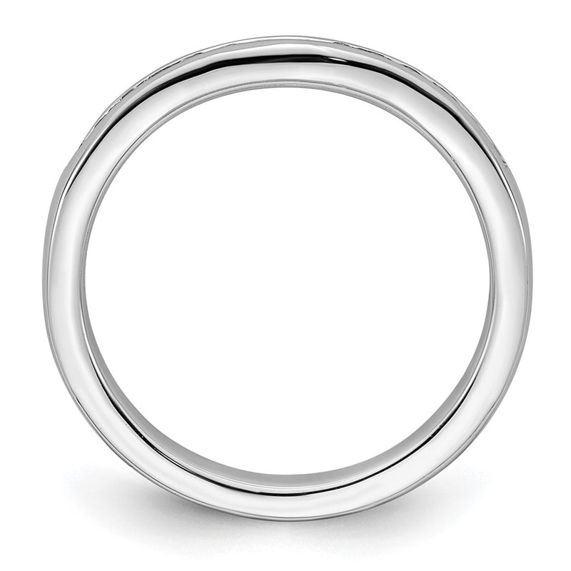 14k White Gold Real Diamond Wedding Band