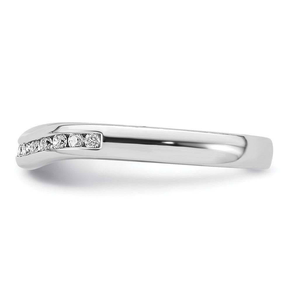 0.17ct. CZ Solid Real 14k White Gold Wedding Wedding Band Ring