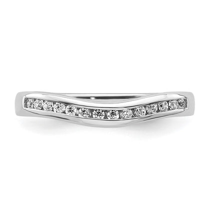 0.17ct. CZ Solid Real 14k White Gold Wedding Wedding Band Ring