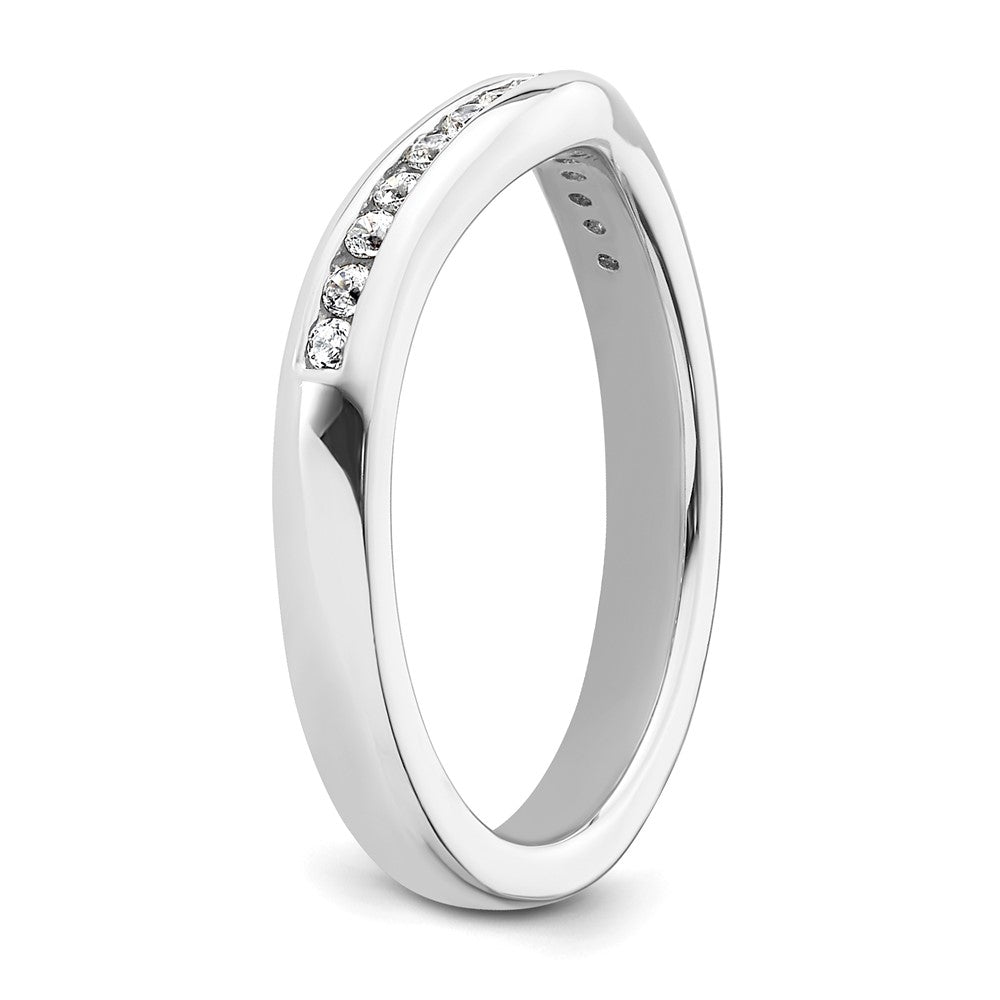 0.17ct. CZ Solid Real 14k White Gold Wedding Wedding Band Ring