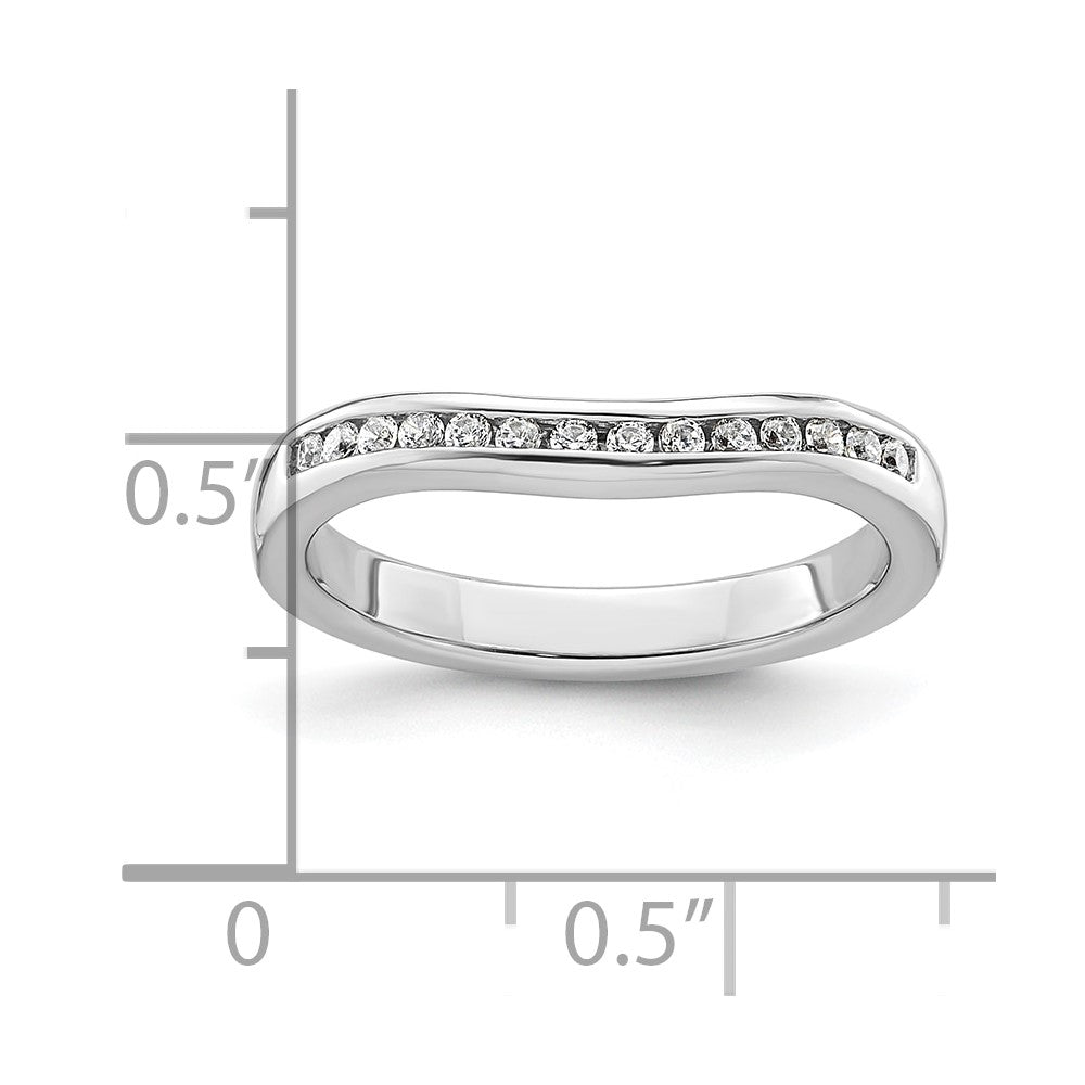 0.17ct. CZ Solid Real 14k White Gold Wedding Wedding Band Ring
