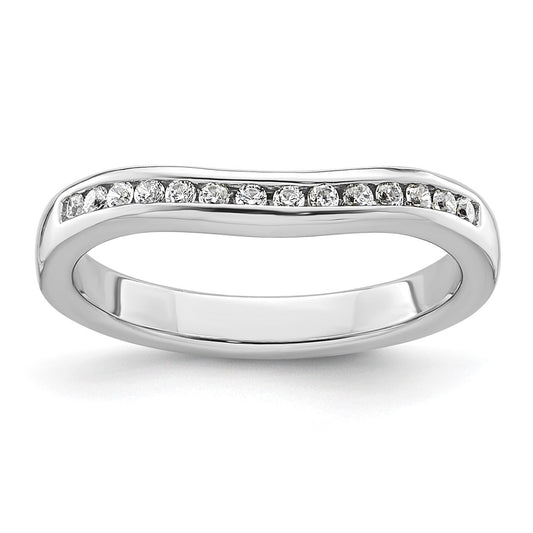 0.17ct. CZ Solid Real 14k White Gold Wedding Wedding Band Ring