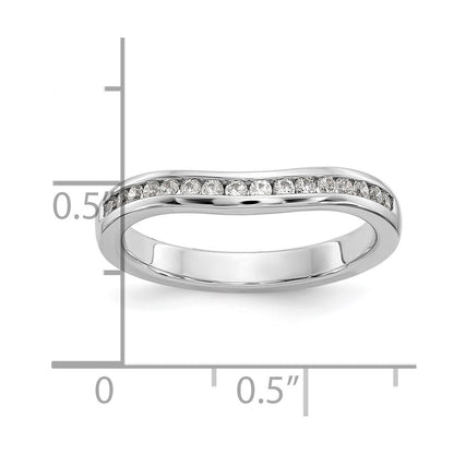 0.24ct. CZ Solid Real 14k White Gold Wedding Wedding Band Ring