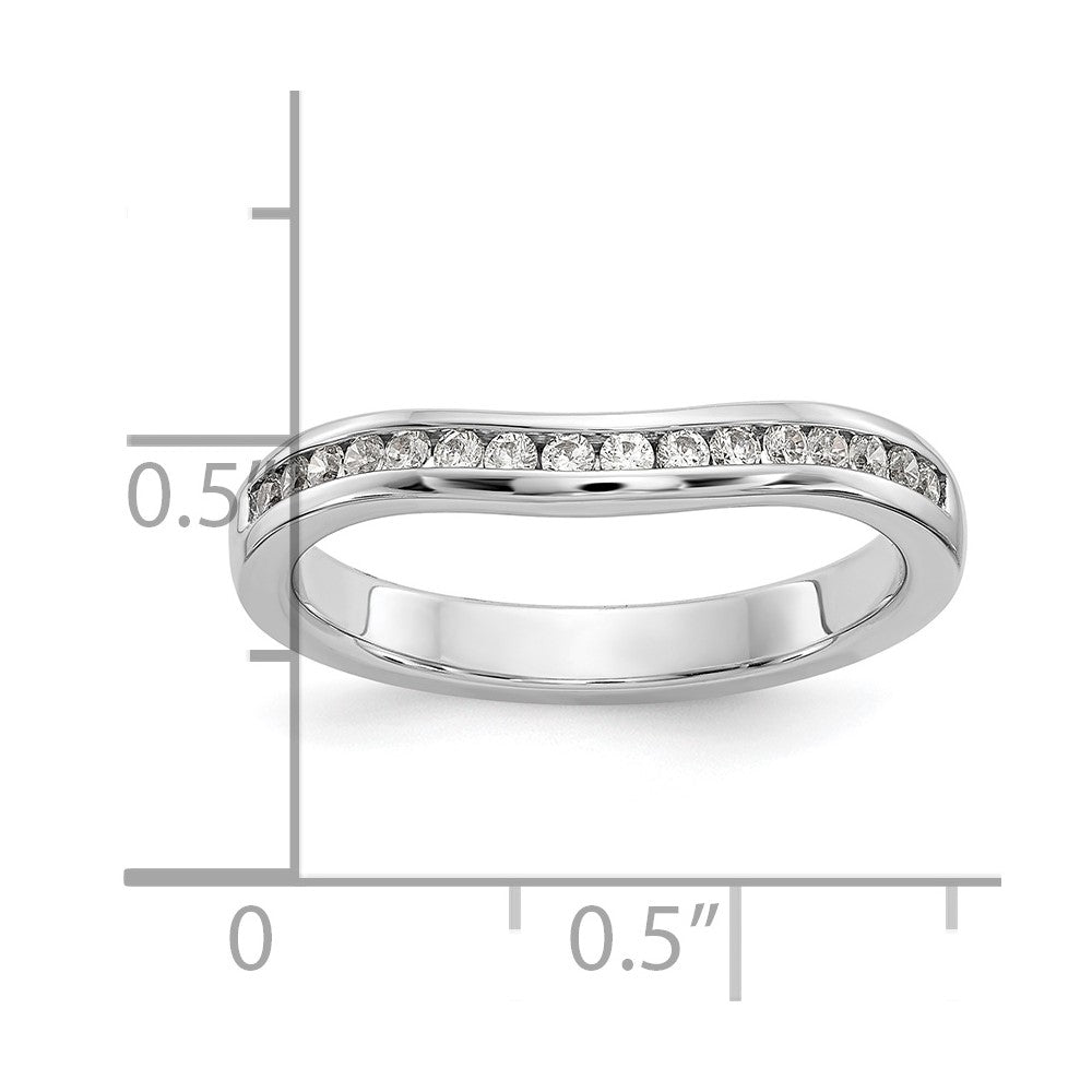 14k White Gold Real Diamond Wedding Band