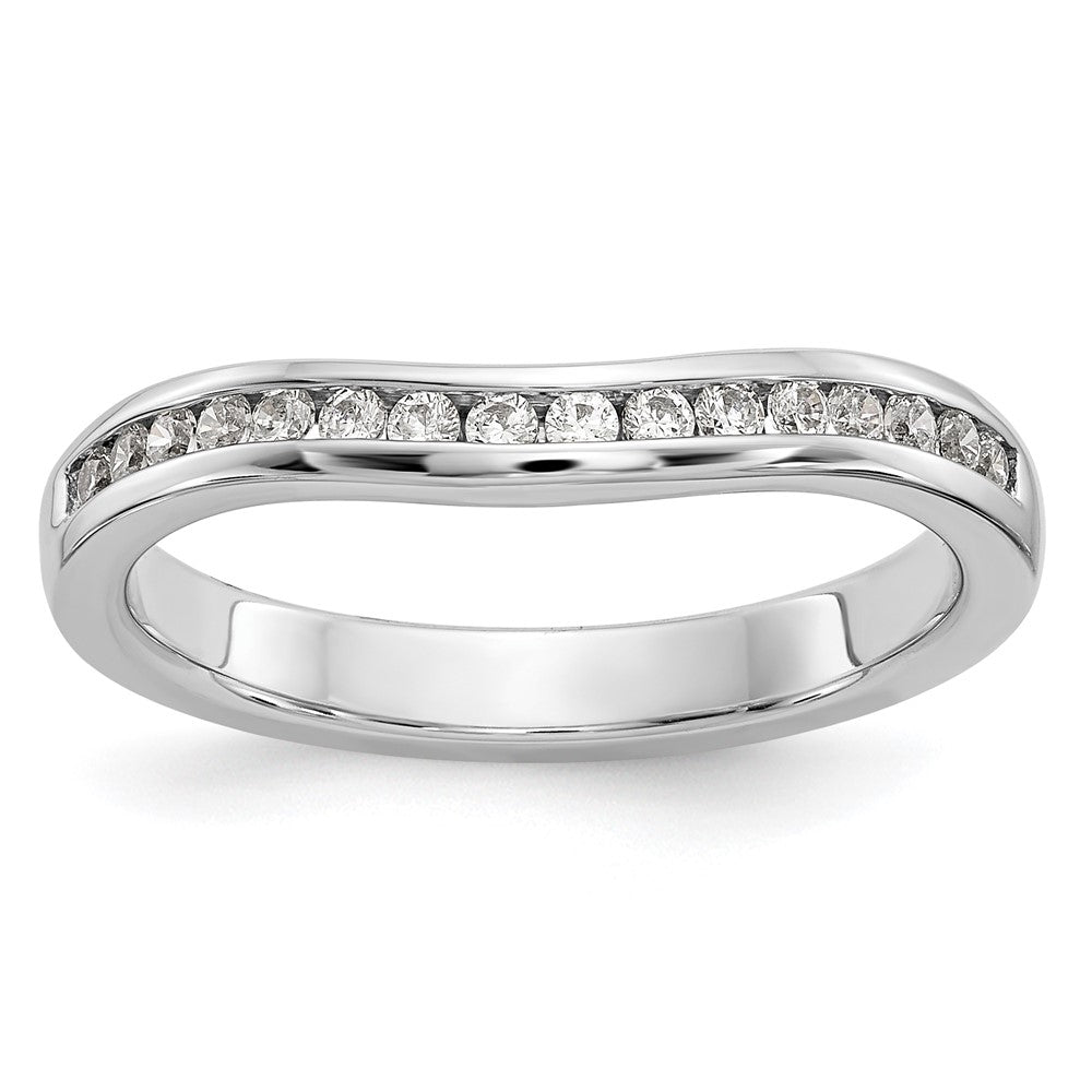 0.24ct. CZ Solid Real 14k White Gold Wedding Wedding Band Ring
