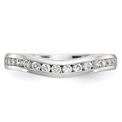 14k White Gold Real Diamond Wedding Band