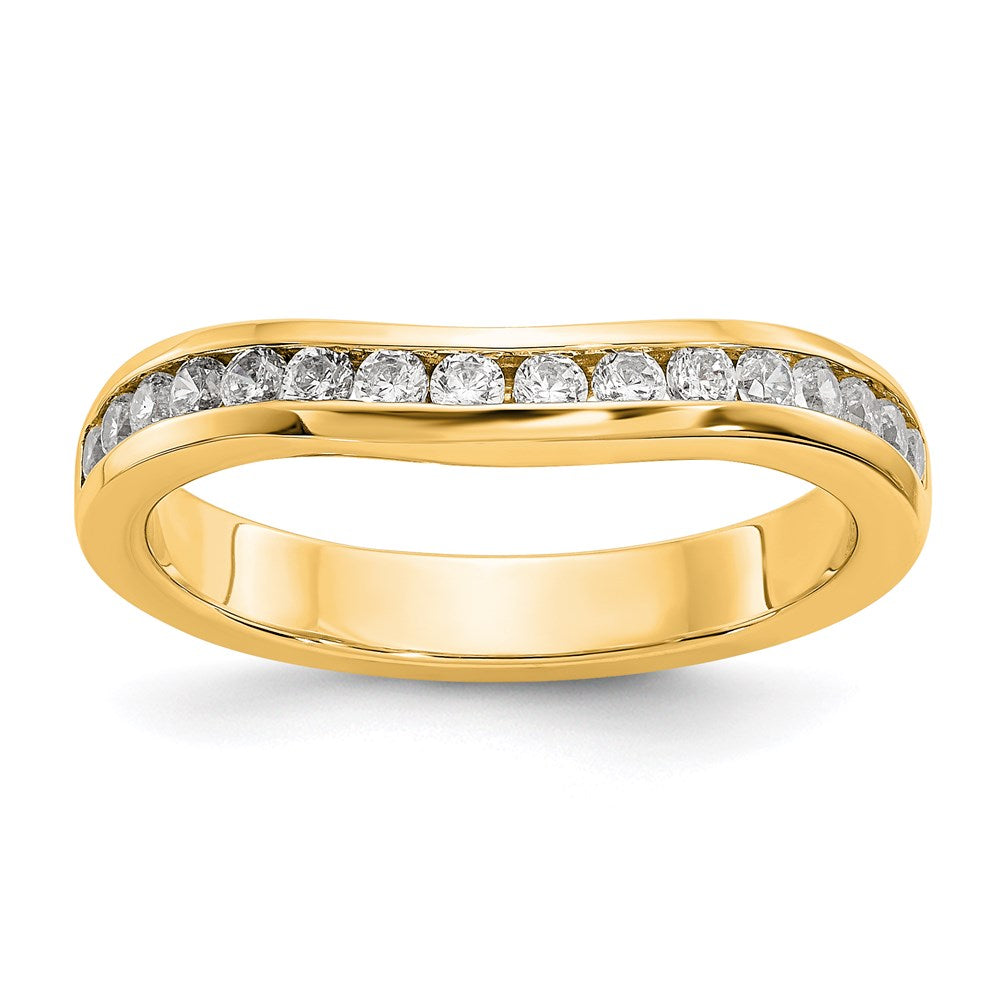 14k Yellow Gold Real Diamond Wedding Band