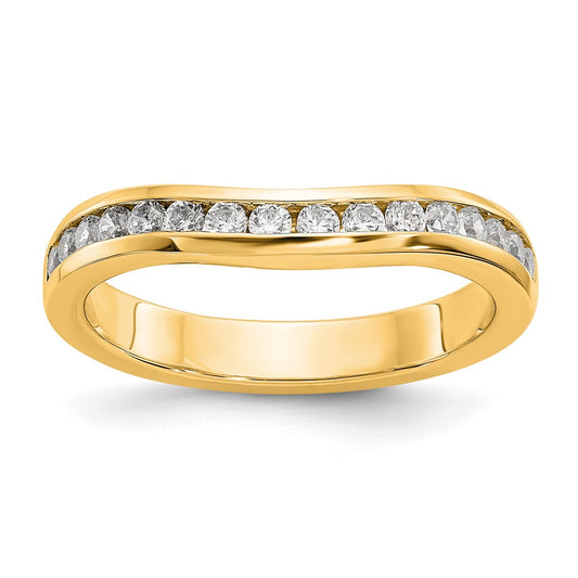 14k Yellow Gold Real Diamond Wedding Band