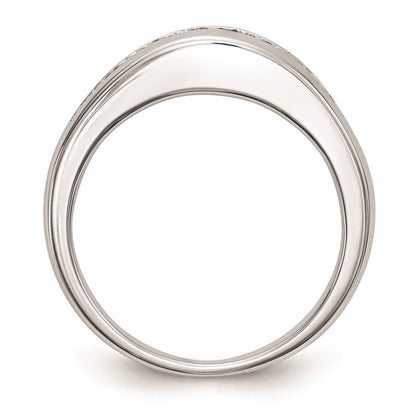 14k White Gold Real Diamond Wedding Band