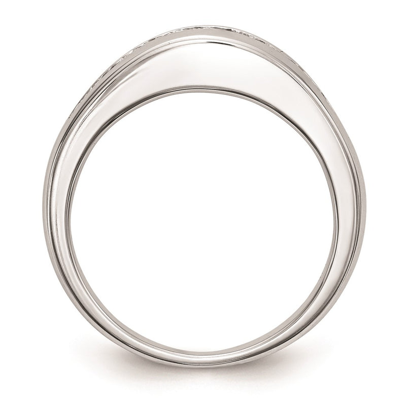 14k White Gold Real Diamond Wedding Band