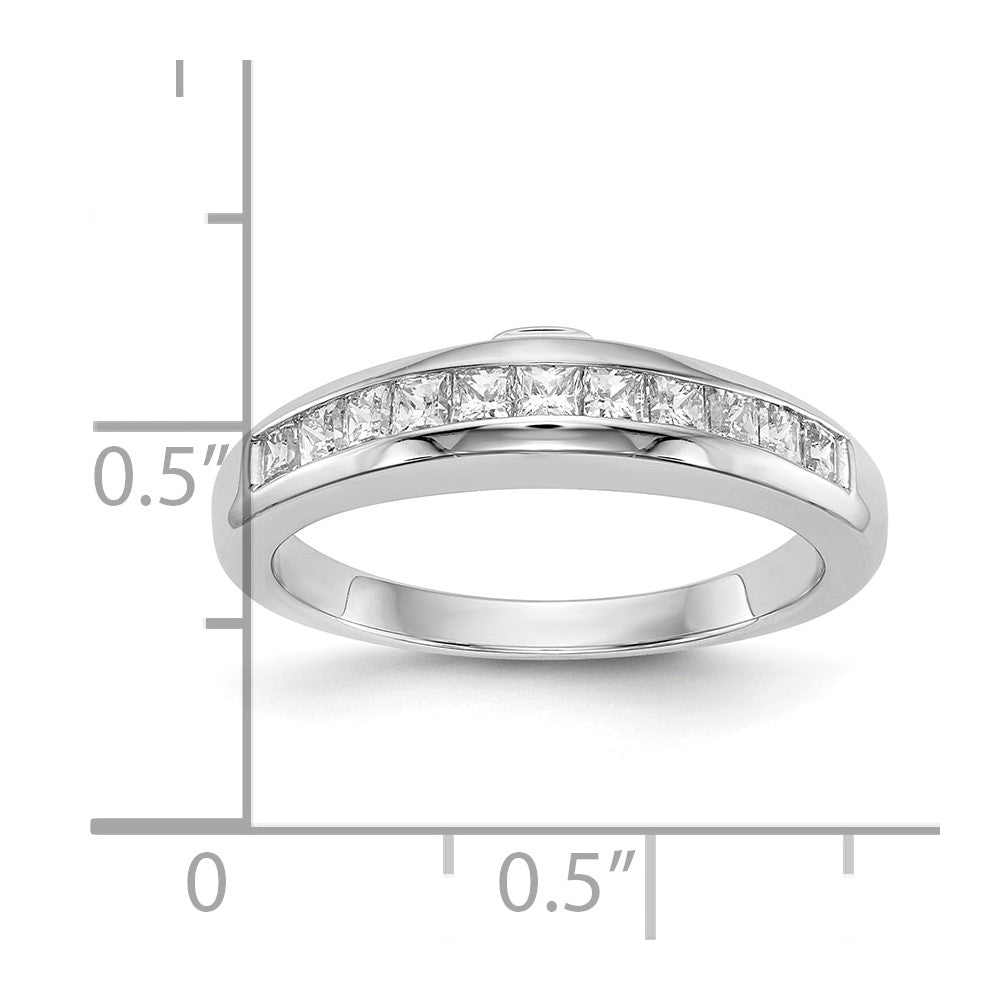 14k White Gold Real Diamond Wedding Band