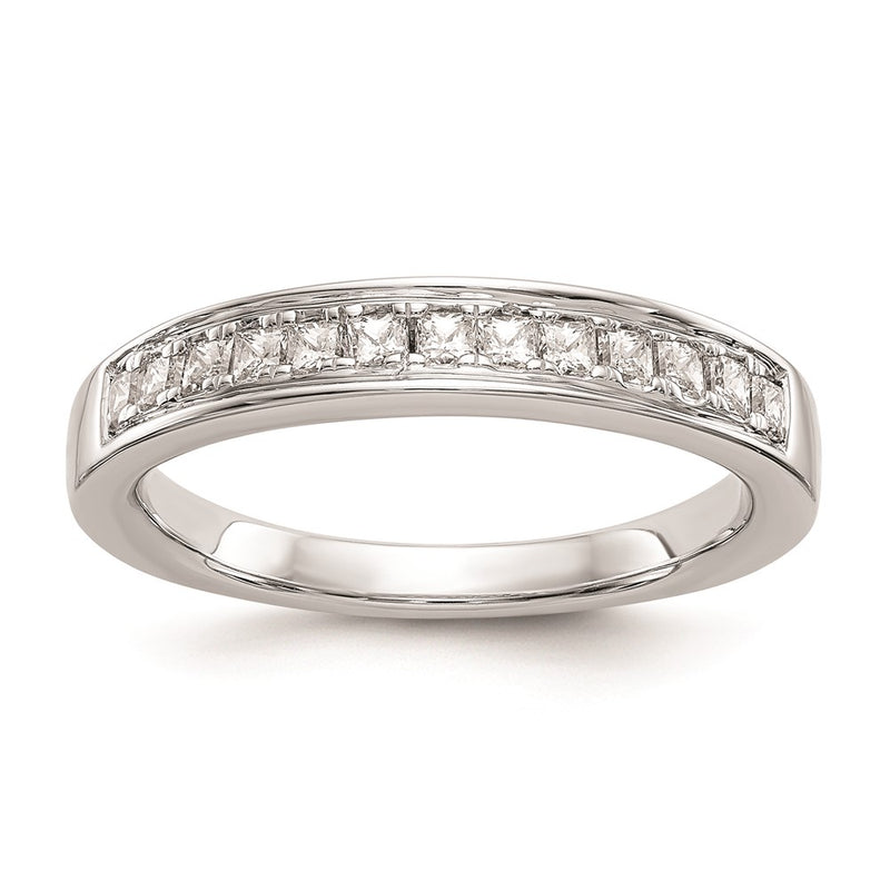 14k White Gold Real Diamond Wedding Band