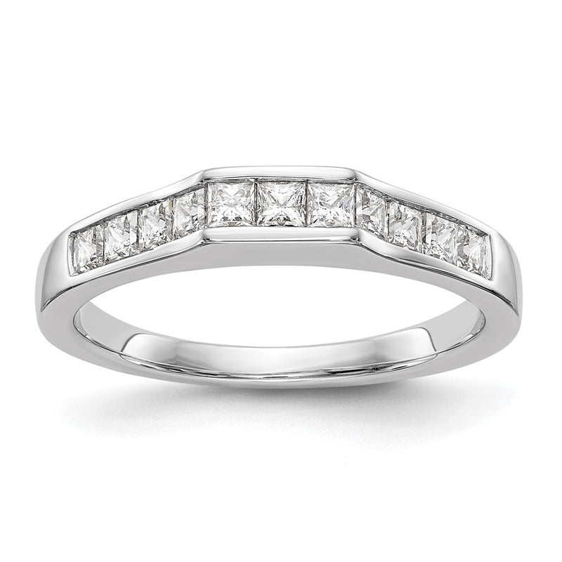14k White Gold Real Diamond Wedding Band
