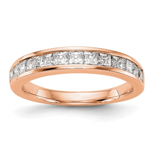0.76ct. CZ Solid Real 14k Rose Gold Wedding Wedding Band Ring