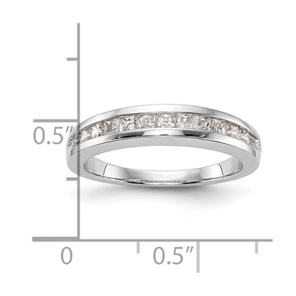 14k White Gold Real Diamond Wedding Band