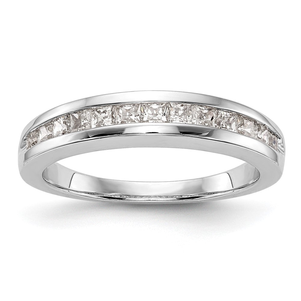 14k White Gold Real Diamond Wedding Band