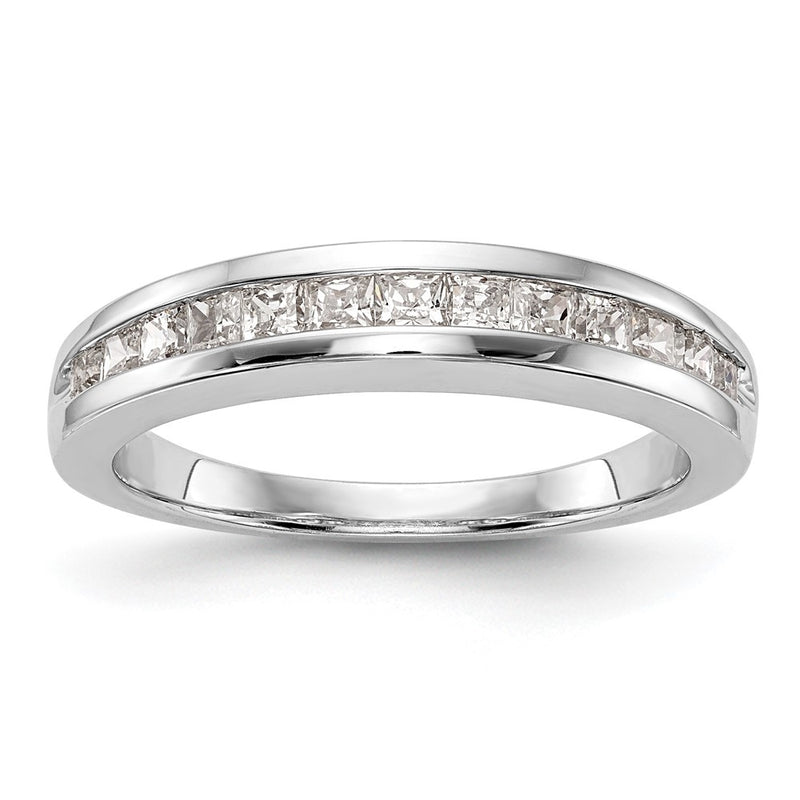 14k White Gold Real Diamond Wedding Band