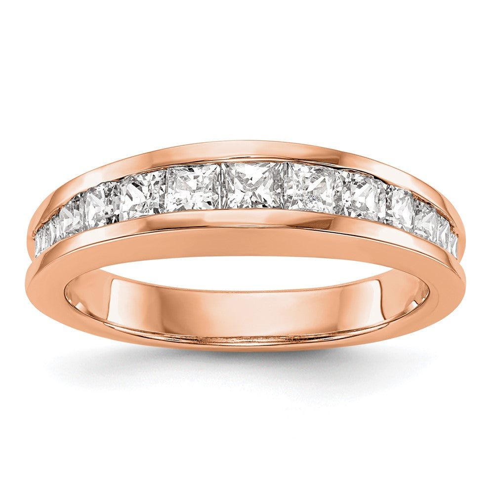 14k Rose Gold Real Diamond Wedding Band