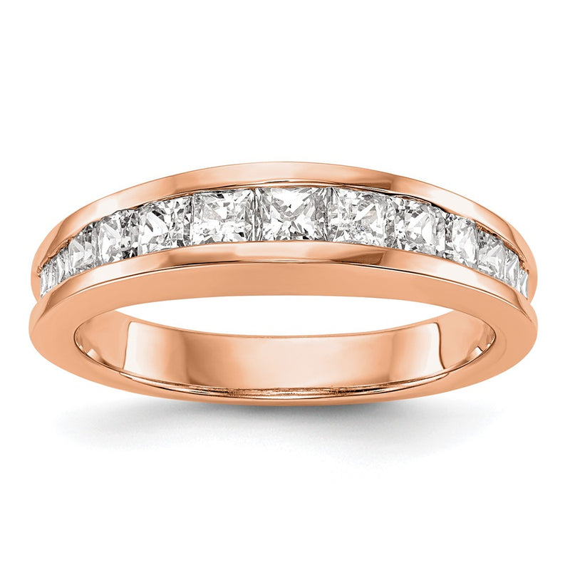 14k Rose Gold Real Diamond Wedding Band