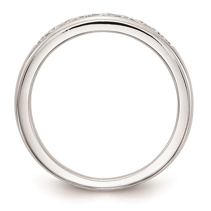 0.12ct. CZ Solid Real 14k White Gold Wedding Wedding Band Ring