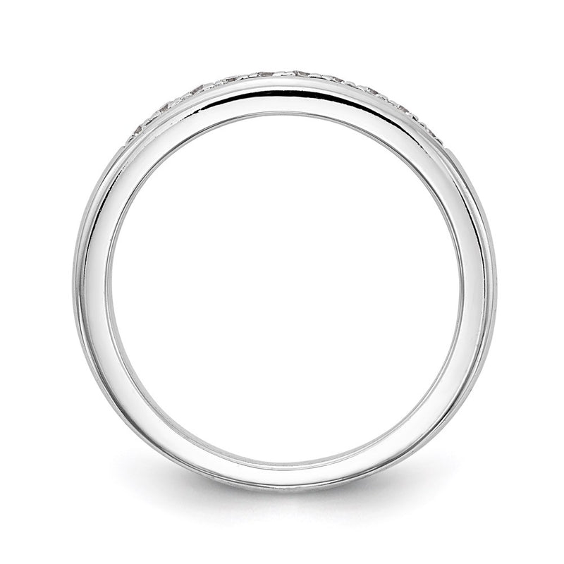 14k White Gold Real Diamond Wedding Band
