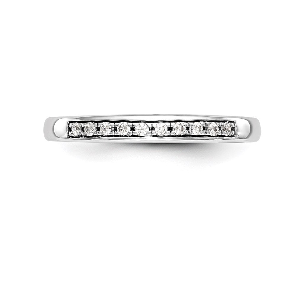 14k White Gold Real Diamond Wedding Band