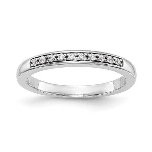 0.06ct. CZ Solid Real 14k White Gold Wedding Wedding Band Ring