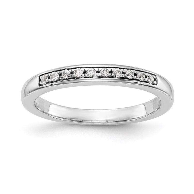 14k White Gold Real Diamond Wedding Band