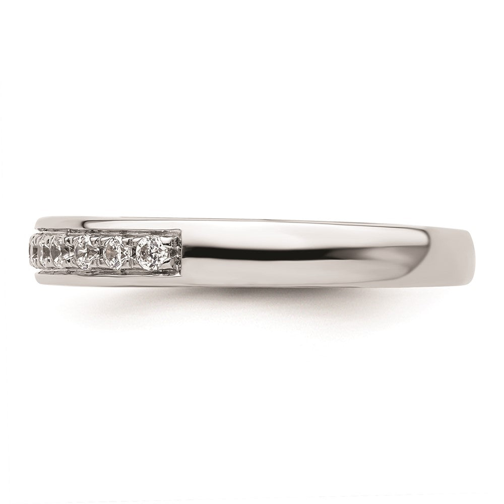 0.20ct. CZ Solid Real 14k White Gold Wedding Wedding Band Ring