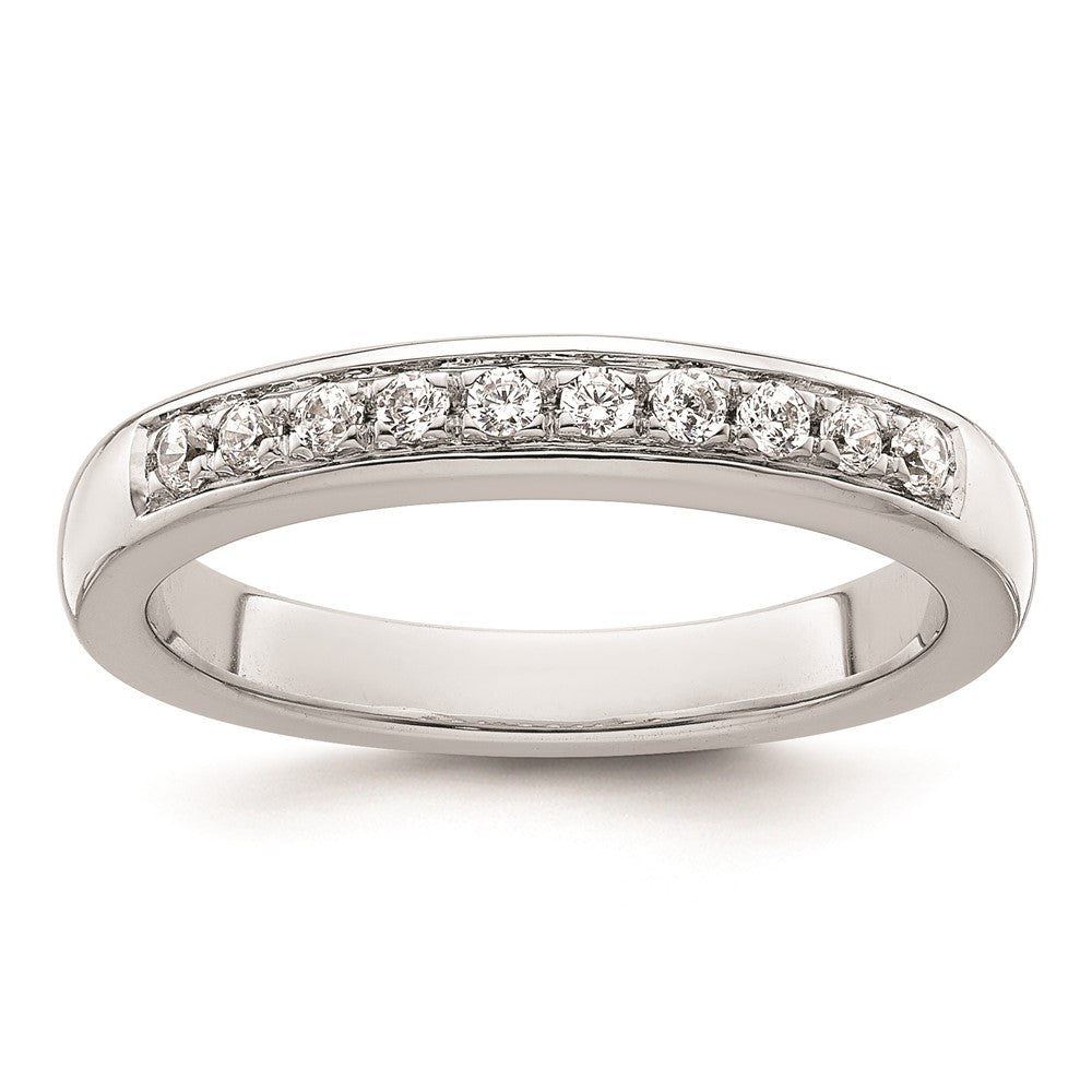 0.20ct. CZ Solid Real 14k White Gold Wedding Wedding Band Ring