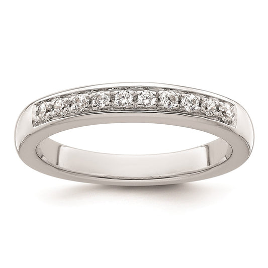 0.20ct. CZ Solid Real 14k White Gold Wedding Wedding Band Ring