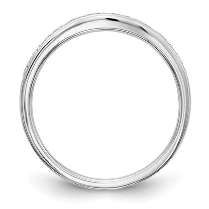 0.11ct. CZ Solid Real 14k White Gold Wedding Wedding Band Ring