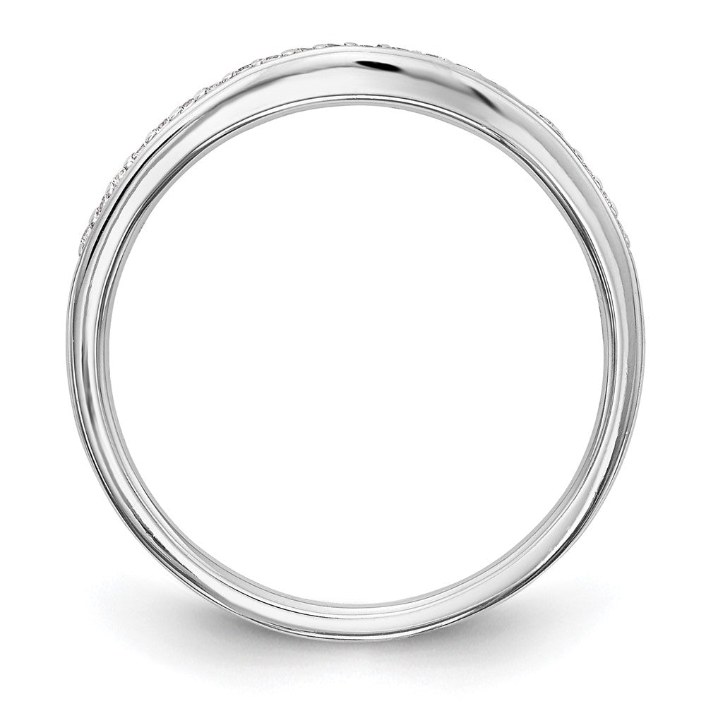 14k White Gold Real Diamond Wedding Band