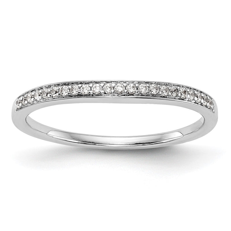 14k White Gold Real Diamond Wedding Band