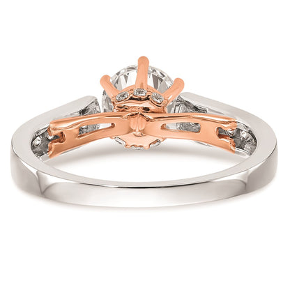 1.00ct. CZ Solid Real 14K White Gold & Rose Engagement Ring