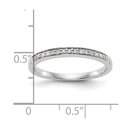 0.10ct. CZ Solid Real 14k White Gold Wedding Wedding Band Ring