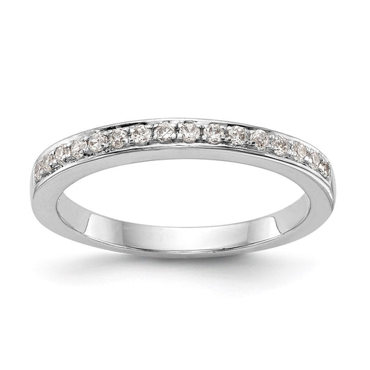 0.16ct. CZ Solid Real 14k White Gold Wedding Wedding Band Ring