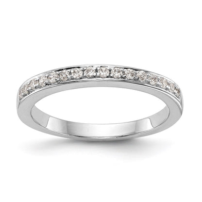 0.18ct. CZ Solid Real 14k White Gold Wedding Wedding Band Ring