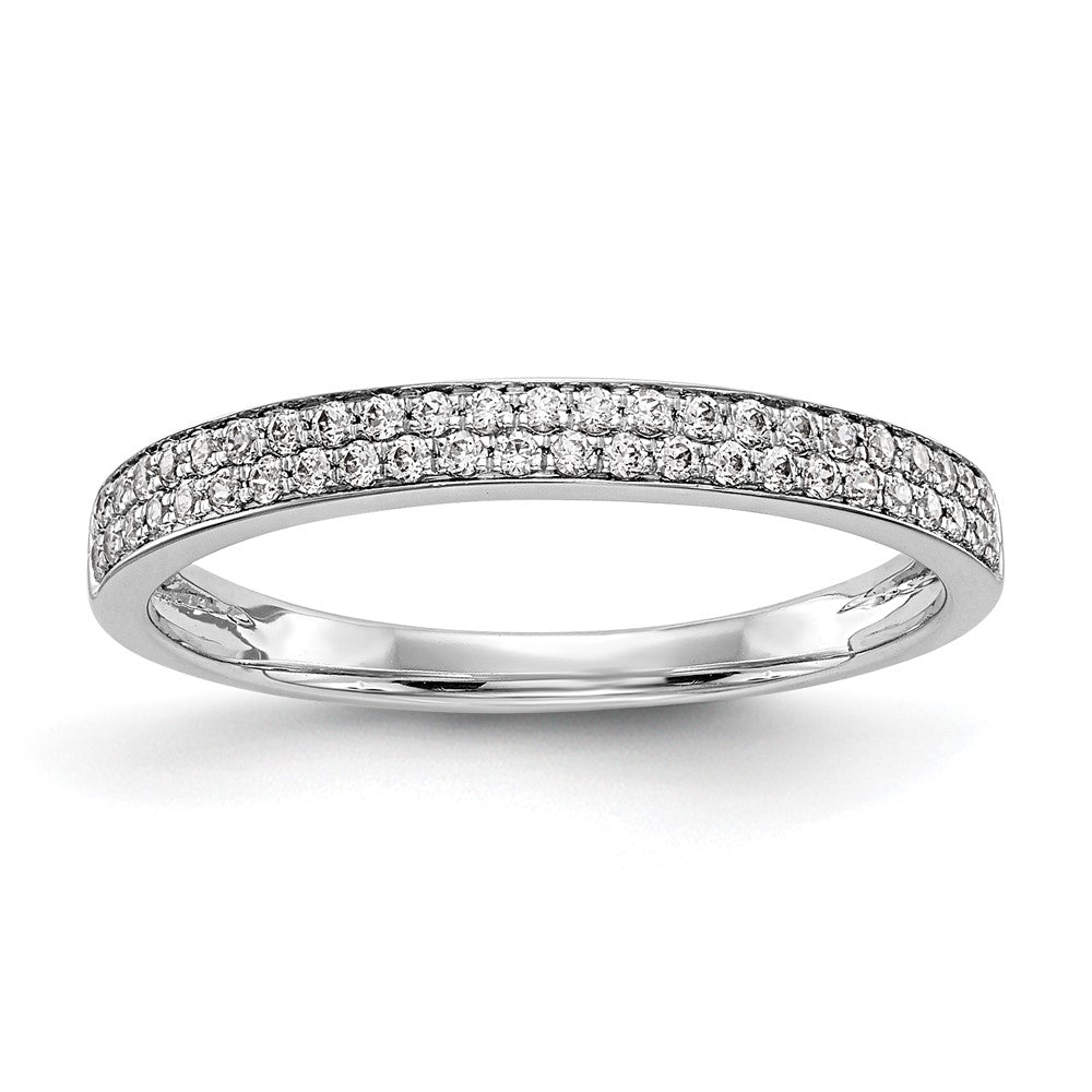 0.24ct. CZ Solid Real 14k White Gold Wedding Wedding Band Ring
