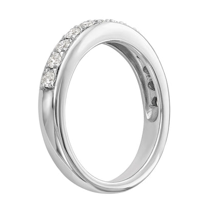14k White Gold Real Diamond Wedding Band