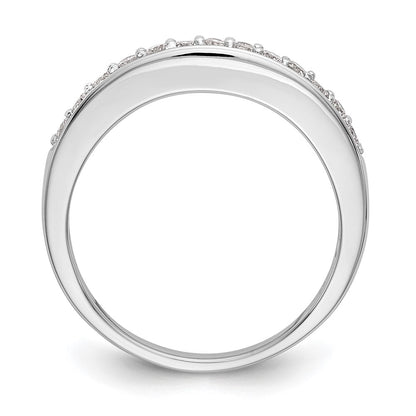 14k White Gold Real Diamond Wedding Band