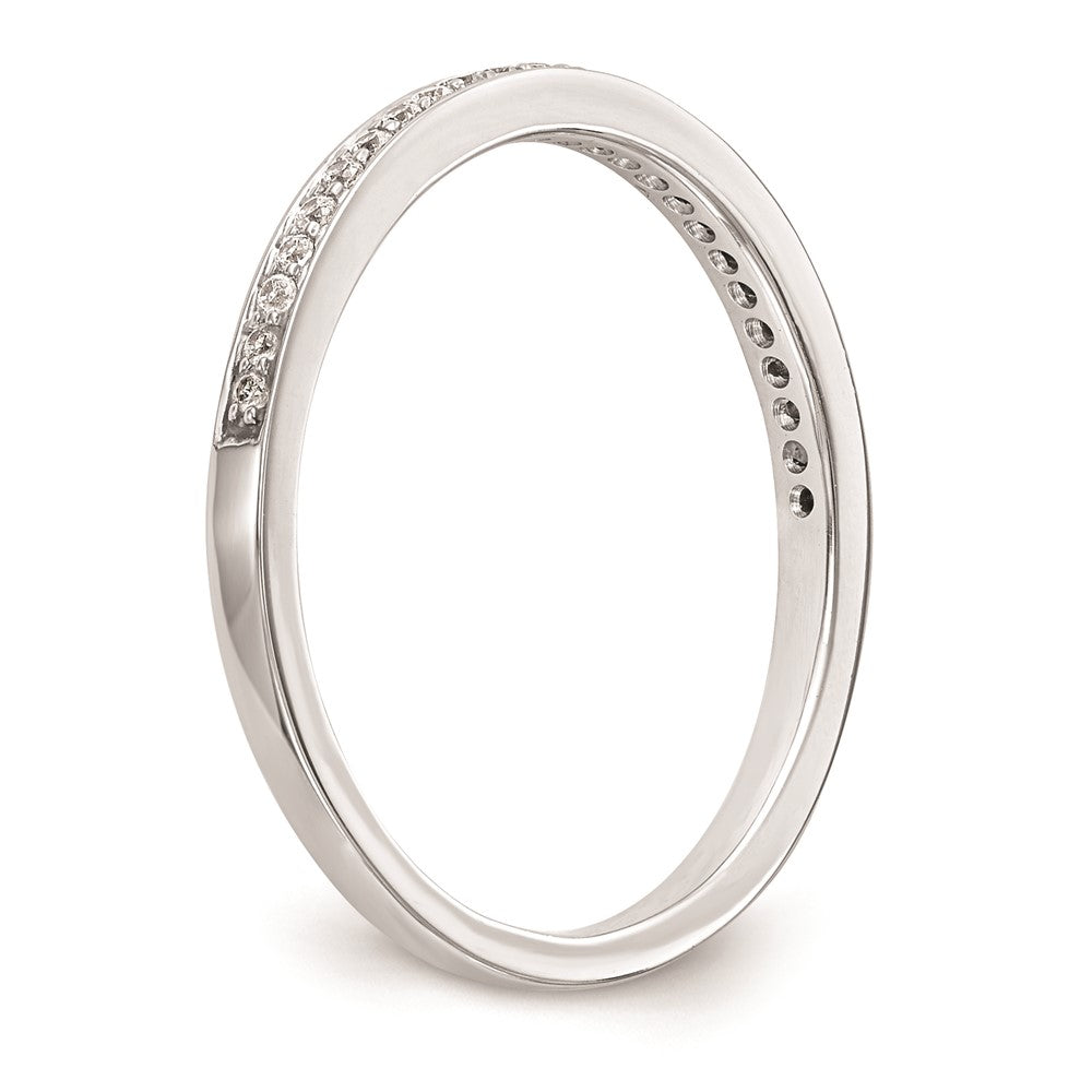 0.13ct. CZ Solid Real 14k White Gold Wedding Wedding Band Ring