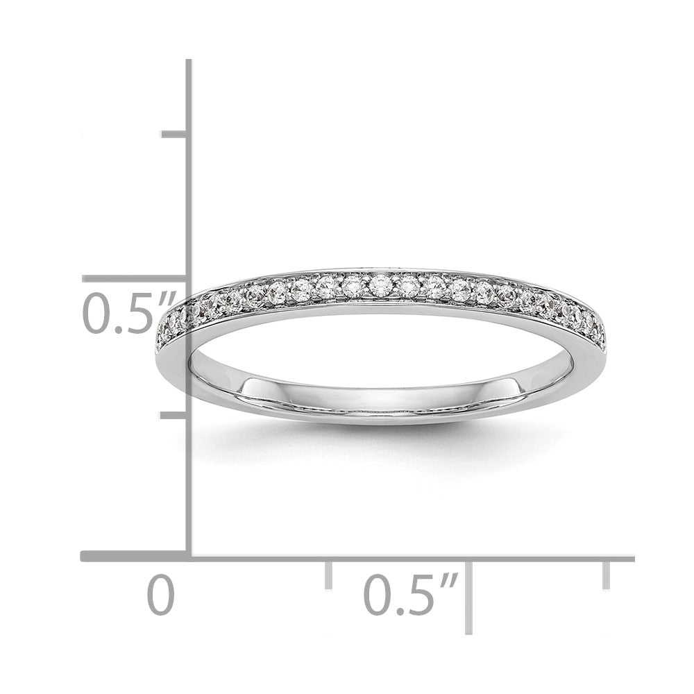 0.13ct. CZ Solid Real 14k White Gold Wedding Wedding Band Ring