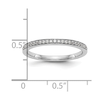 0.13ct. CZ Solid Real 14k White Gold Wedding Wedding Band Ring