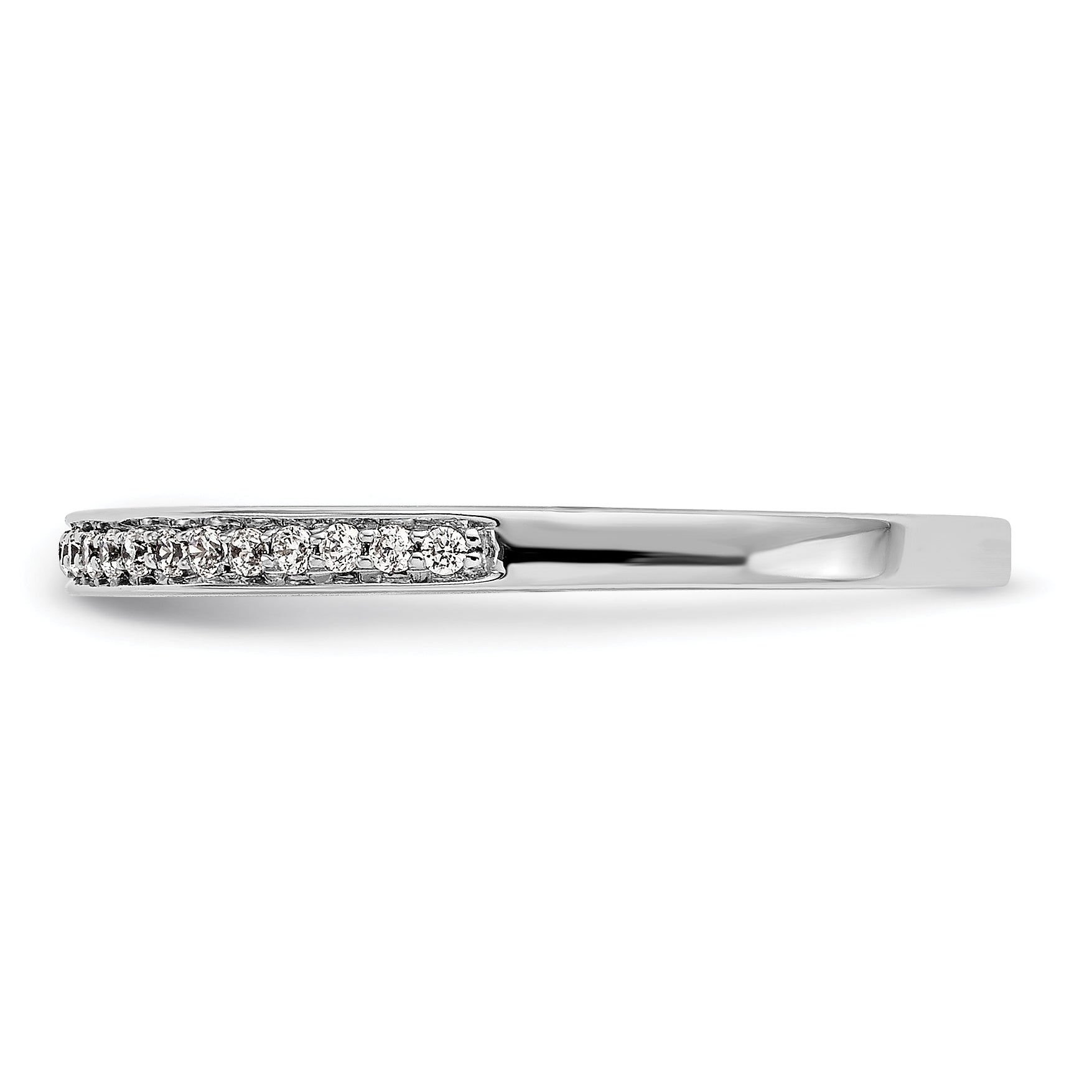 0.13ct. CZ Solid Real 14k White Gold Wedding Wedding Band Ring