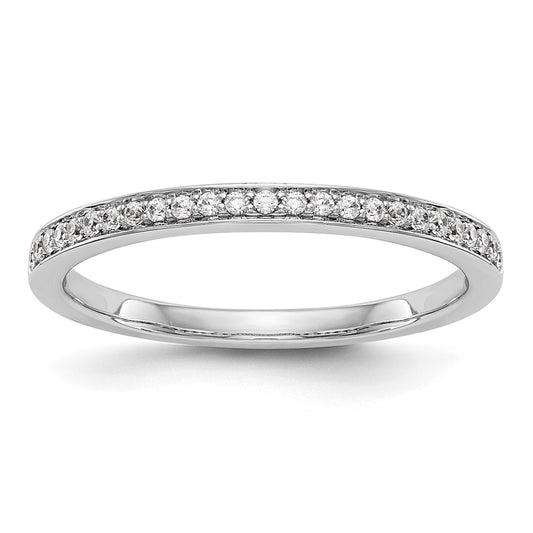 14K White Gold Real Diamond Wedding Band